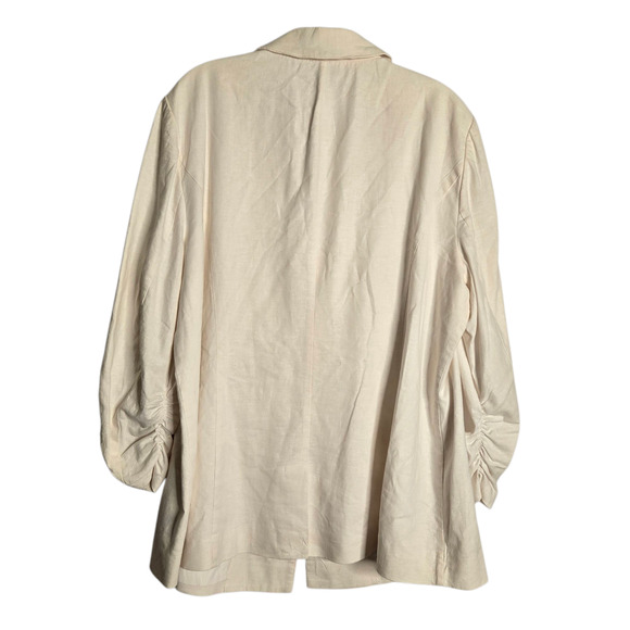 Lane Bryant The Bryant Linen Blend Blazer Size 16 White Summer Office Lagenlook - Picture 2 of 12